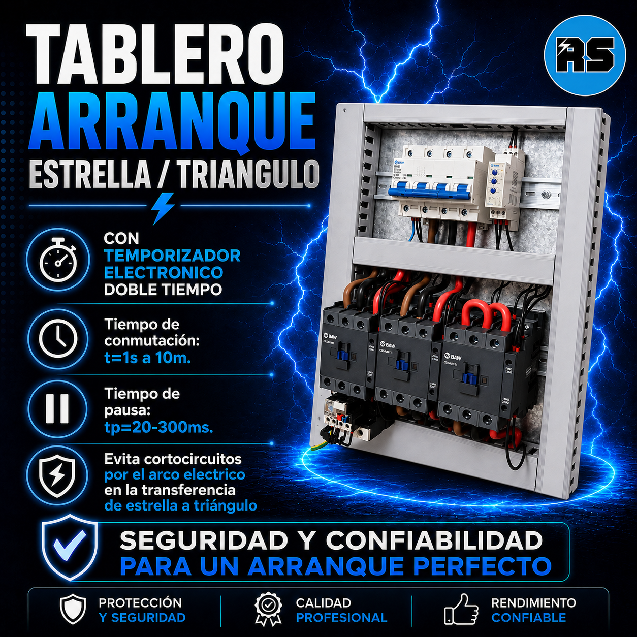 Tablero Arranque Estrella Triangulo 50Hp 37Kw 80A 380V - Image 3