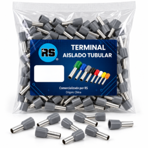 Terminal Tif Tubular 2,5mm2 x 8mm de largo Aislado x100
