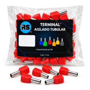 Terminal Tif Tubular Doble 1mm2 x 8mm Aislado x100