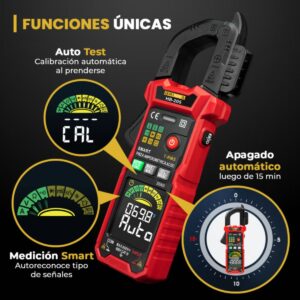 Pinza Multifunción Digital CA/CC Capacidad Frecuencia Ciclo Trabajo Temperatura - Image 3