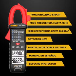 Pinza Amperometrica Digital SMART TRUE RMS Capacidad Frecuencia NCV - Image 4