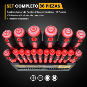Kit Destornilladores Brinna Completo Puntas Magneticas 36 Piezas - Image 2