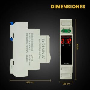Voltimetro Digital Monofasico 80-500Vca 1 Modulo Riel Din - Image 4