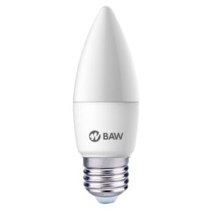 Lámpara Led Vela 5w Calida 3000° K E27 20000hs Baw Blanco Cálido