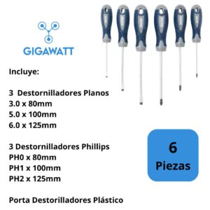 Juego Destornilladores Plano Phillips Punta Magnética Bremen - Image 2