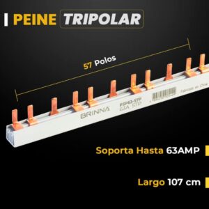 Puente Peine Tripolar Termica 57 Polos 63A 1m Blanco - Image 2