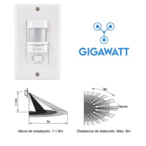 Detector Sensor Movimiento Infrarrojo Pared Caja 10x5 Baw Blanco - Image 3