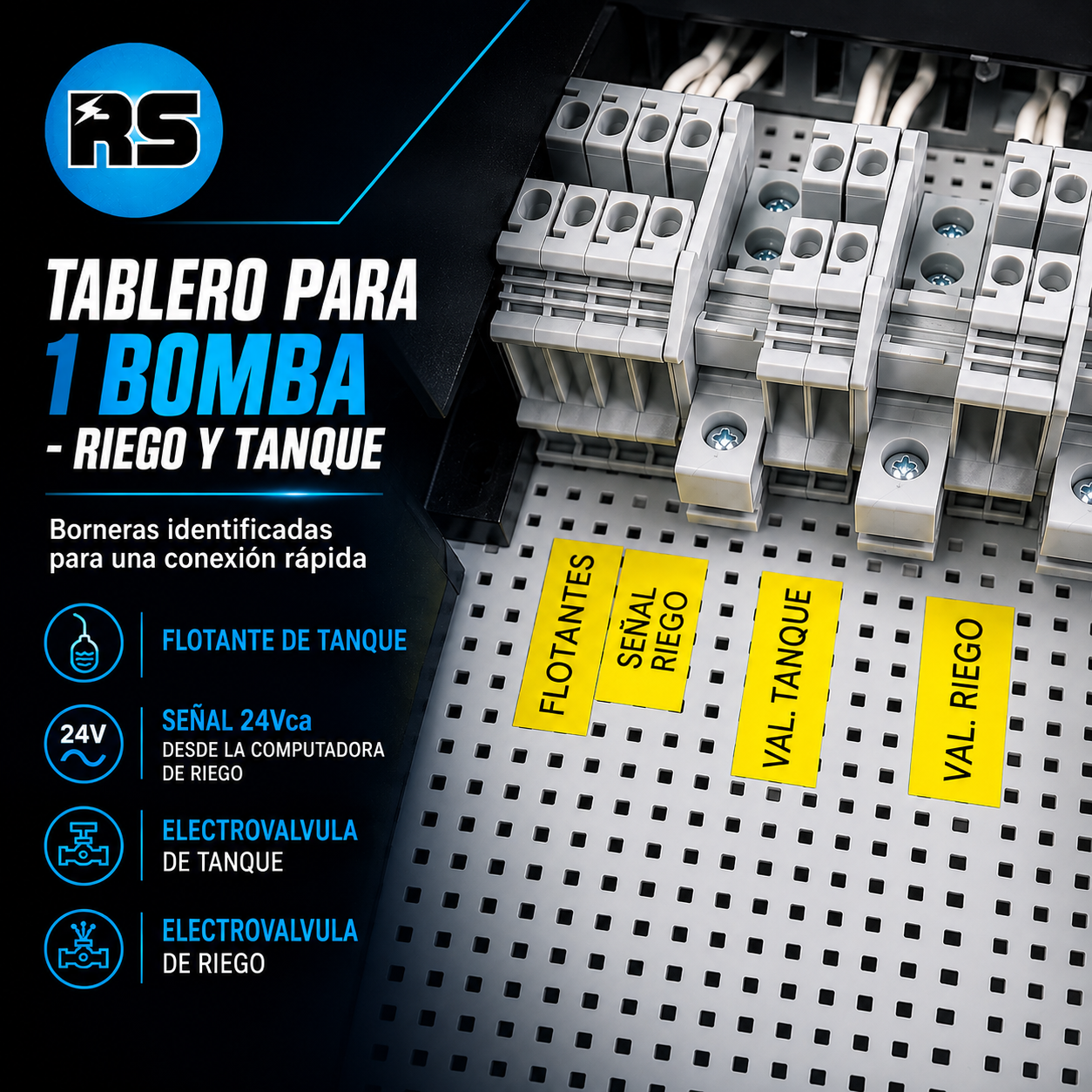 Tablero 1 Bomba Agua para Tanque y Riego Automático Prioridades - Image 3